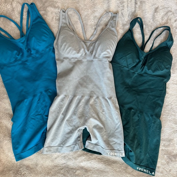 YoungLA Bodysuit Set - Blue, Gray, Green XS - Picture 2 of 6